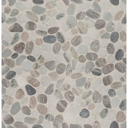 Msi Puebla Greige Pebble 11.42 In. X 11.42 In. X 10Mm Polished Marble Mesh-Mounted Mosaic Tile, 10PK ZOR-MD-0277